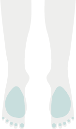 両足の甲指イラスト